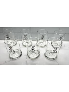 SET of 7 Vintage B.C. Johnny Hart Arby's Glass Tumblers, Highball Glass - B.C.
